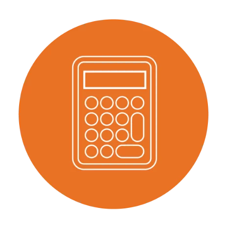 Calculator icon, orange